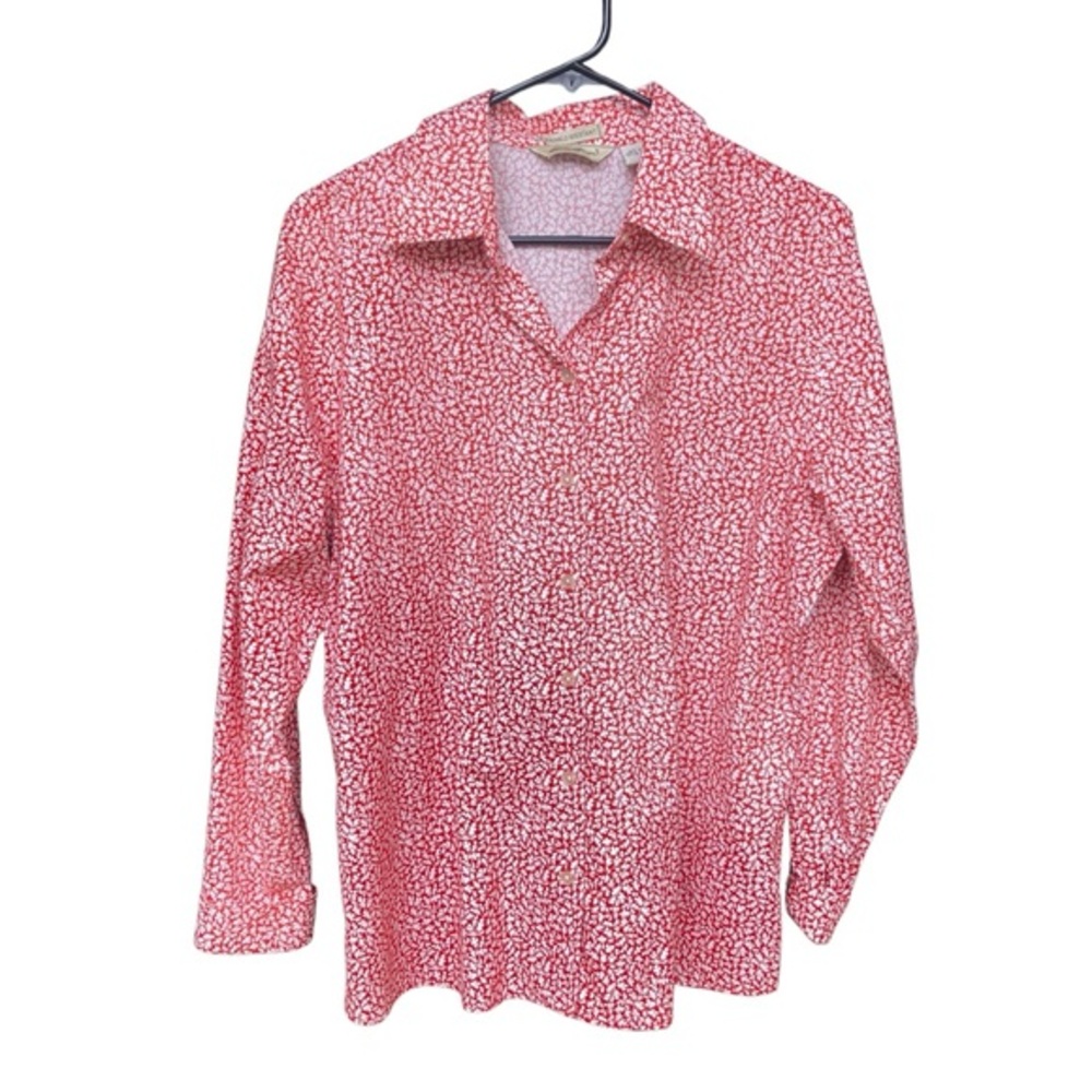 Eddie Bauer Mens Travexโ Stretch Red Oak Button Up Shirt Size Large Outdoor Fall